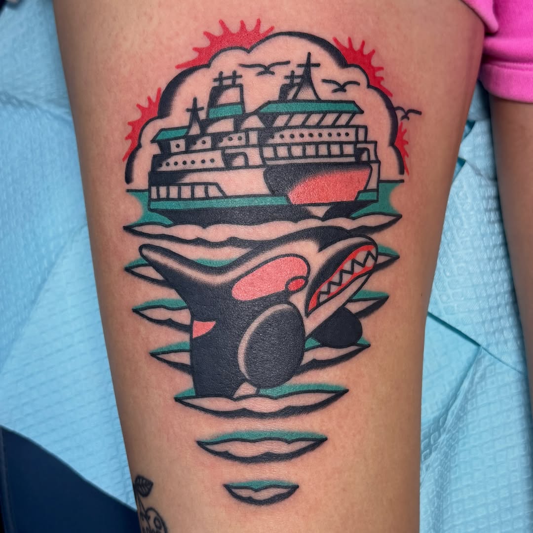 Tattoo by @sawblade_sunken_ship — american_traditional