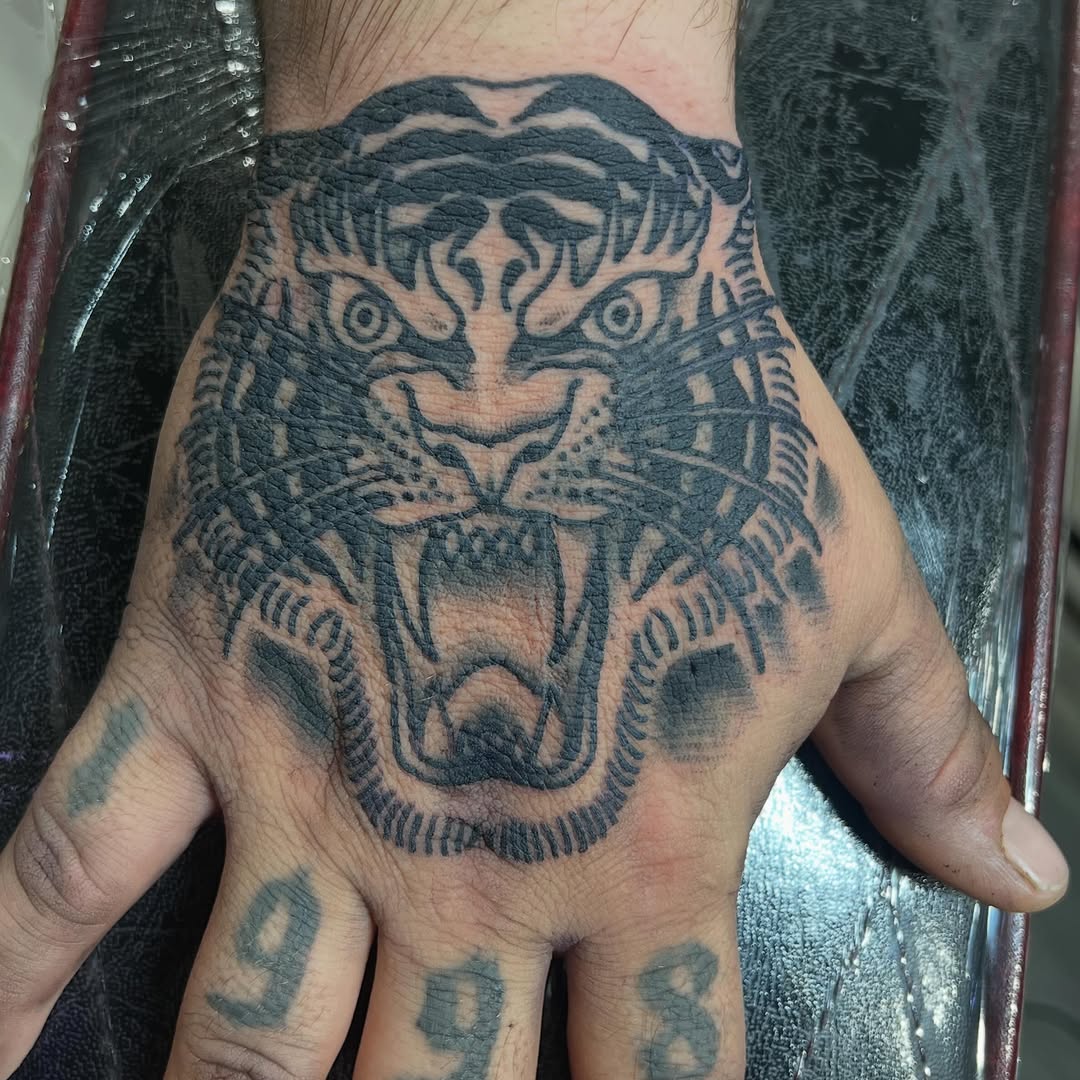 Tattoo by @neotrashace — blackwork, black_and_grey