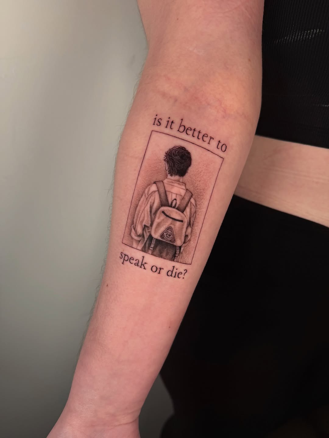 Tattoo by @artisticxcyn — illustrative, lettering_script