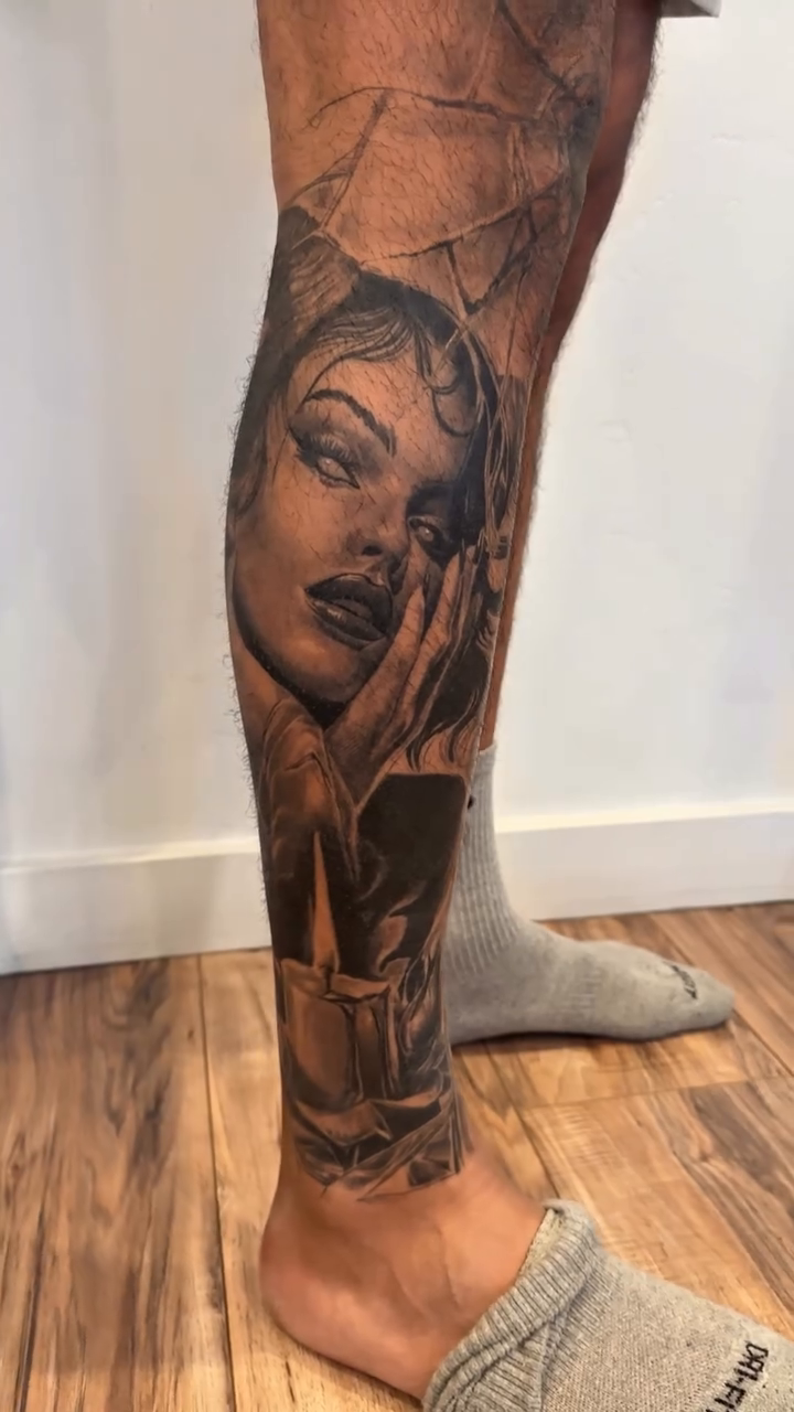 Tattoo by @paigejeantattoos — black_and_grey, realism