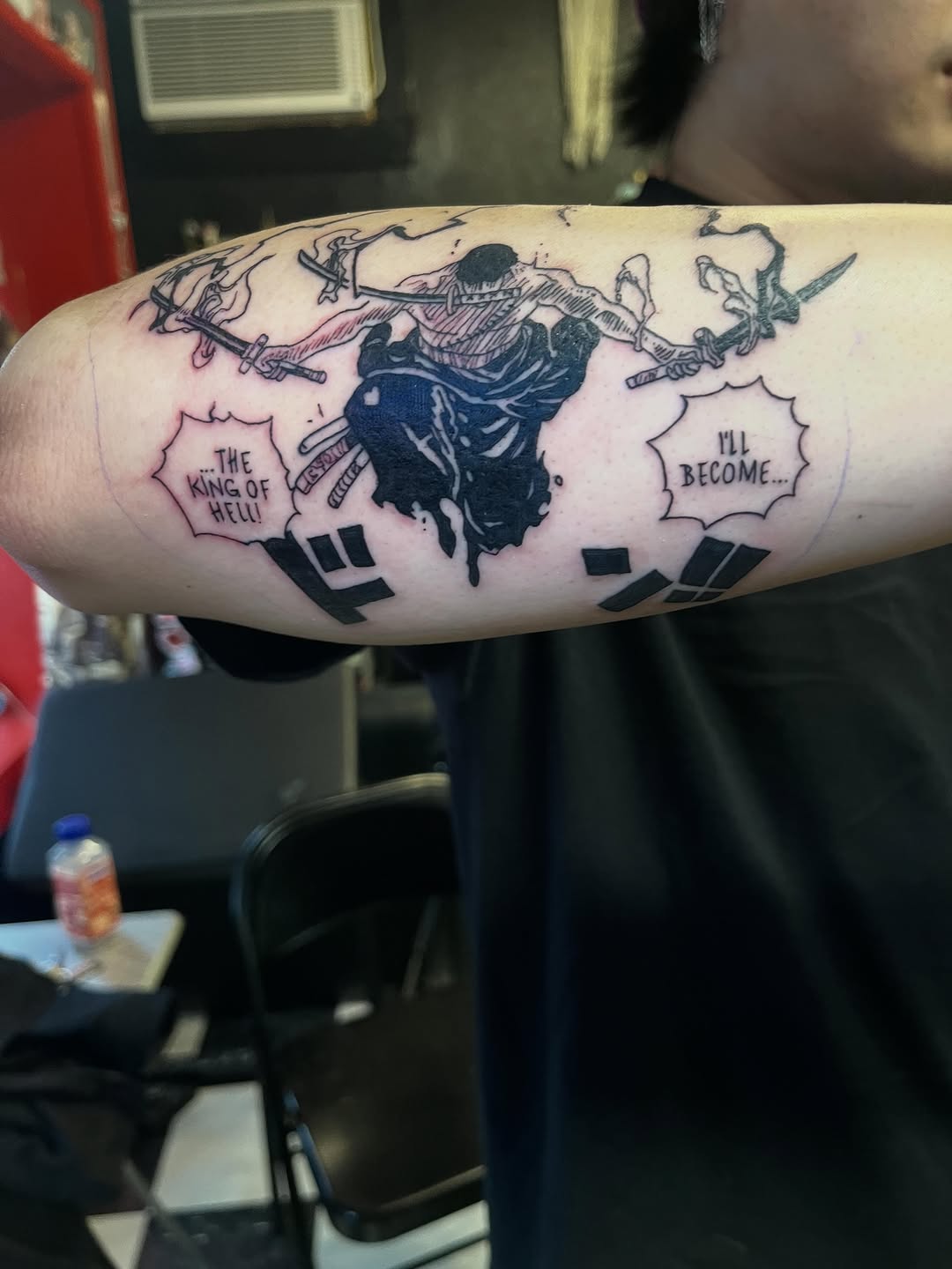 Tattoo by @swanson_tattoos — illustrative, blackwork
