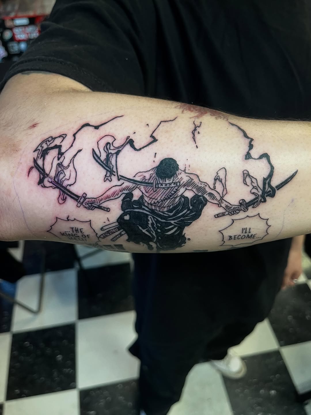 Tattoo by @swanson_tattoos — illustrative, anime