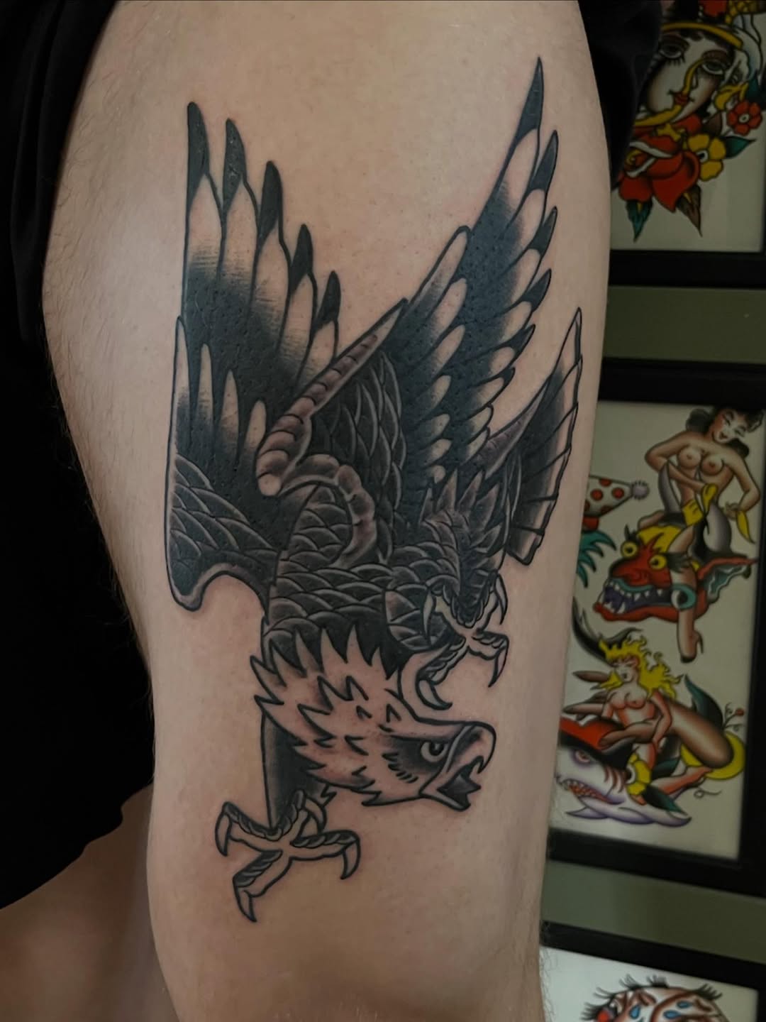 Tattoo by @snowden_tattoo — american_traditional, black_and_grey