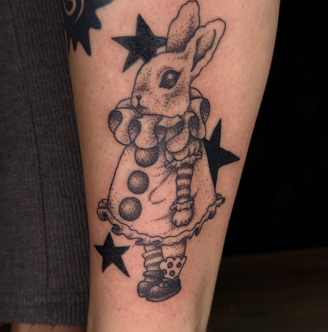 Tattoo by @gothcat.ink β dotwork, illustrative