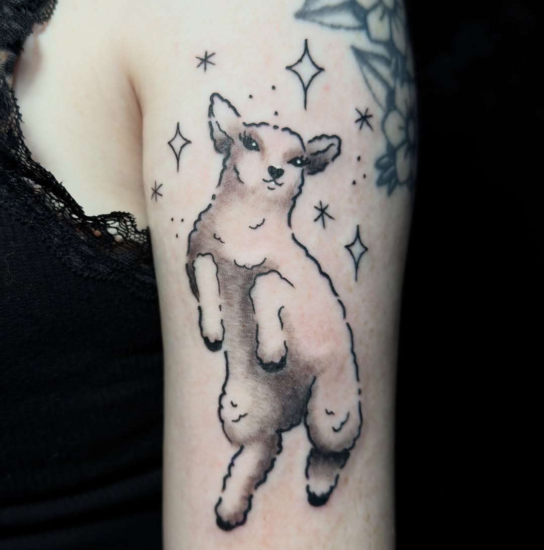 Tattoo by @gothcat.ink β fine_line, black_and_grey