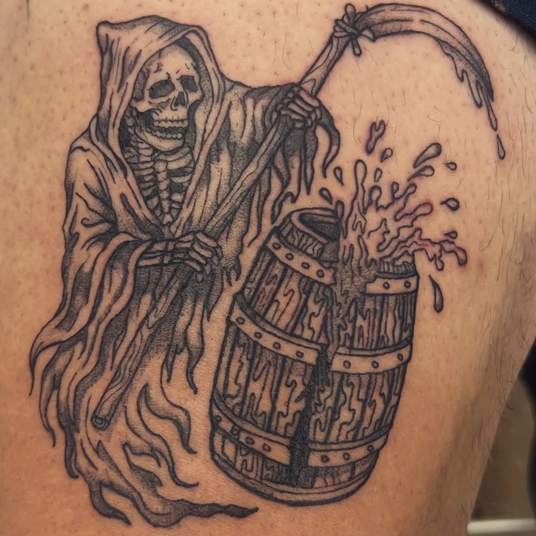 Tattoo by @tattoos_by_evan_i — blackwork, illustrative