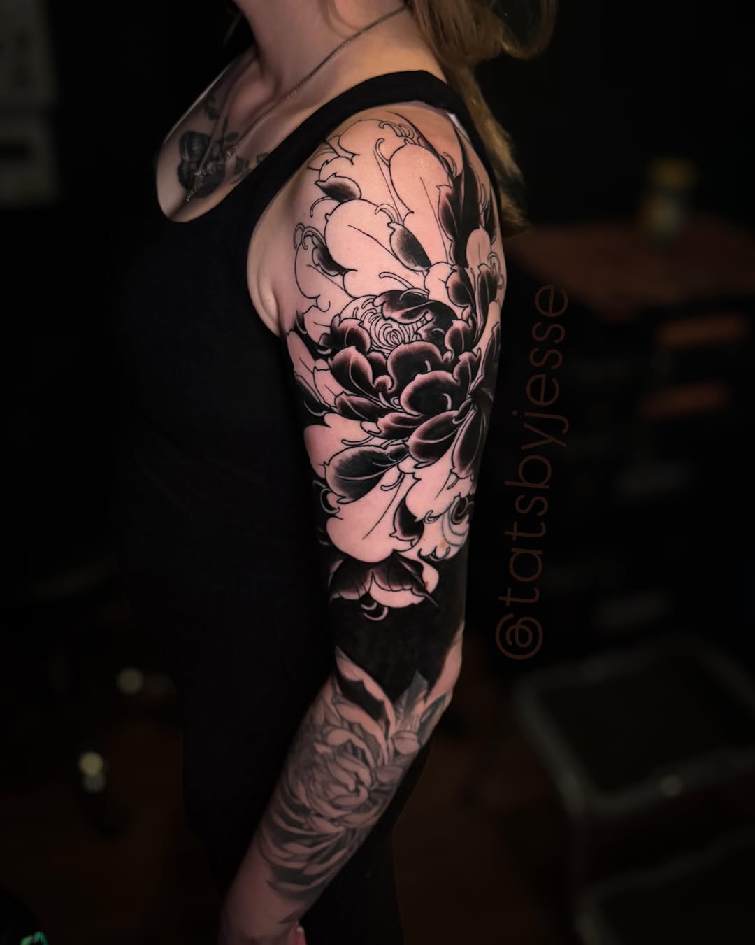 Tattoo by @tatsbyjesse — japanese_irezumi, black_and_grey