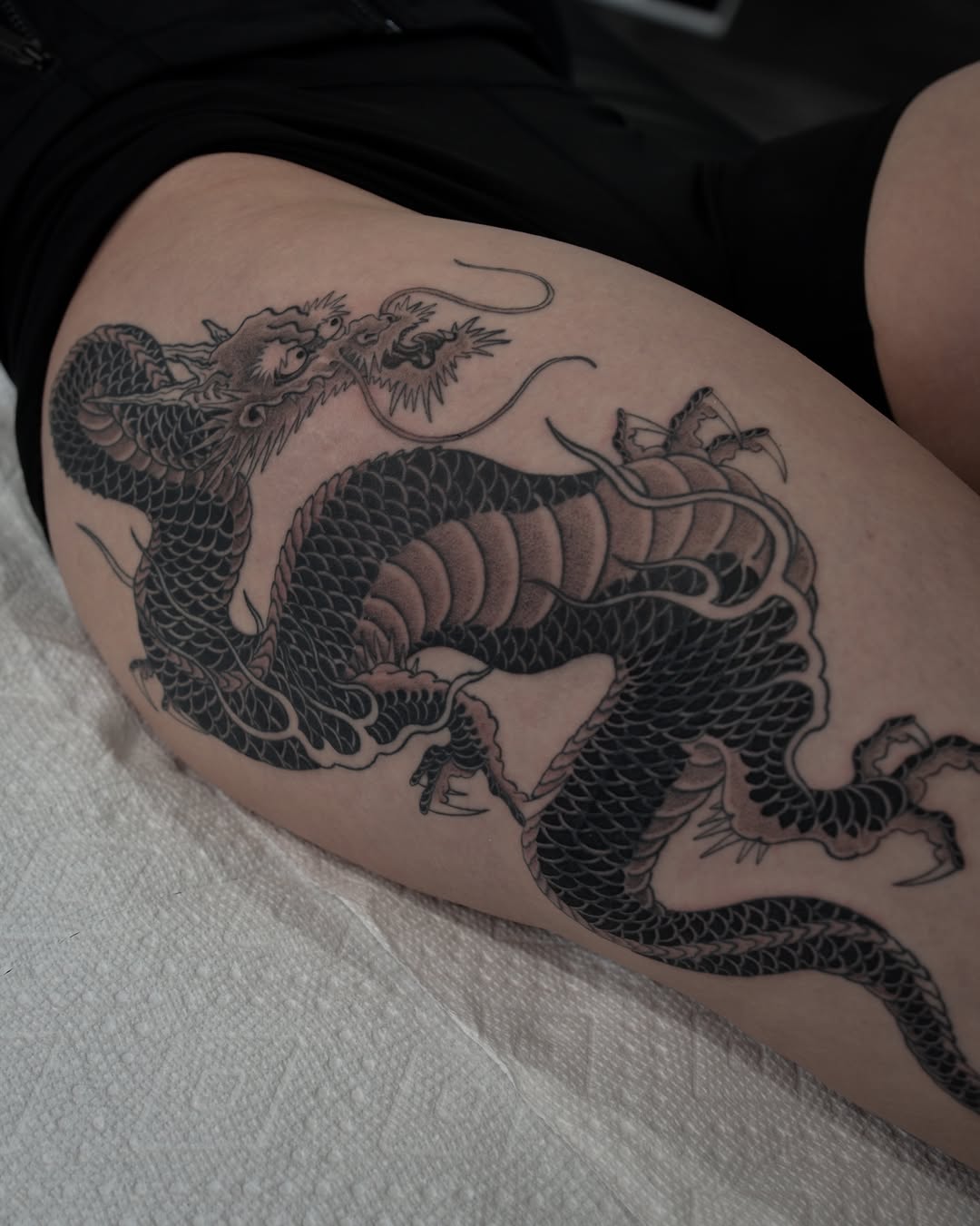 Tattoo by @zakbrochutattoo โ japanese_irezumi, black_and_grey