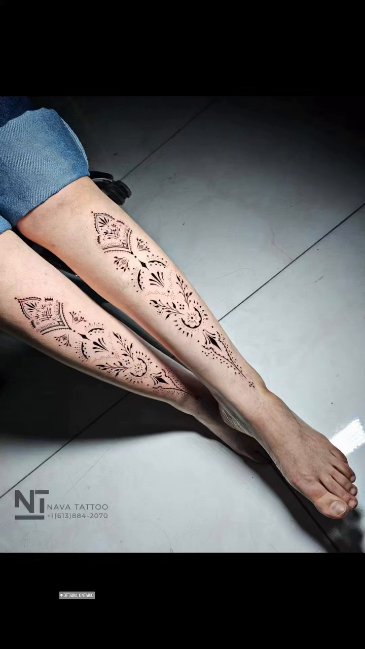 Tattoo by @navatattooo — geometric, dotwork