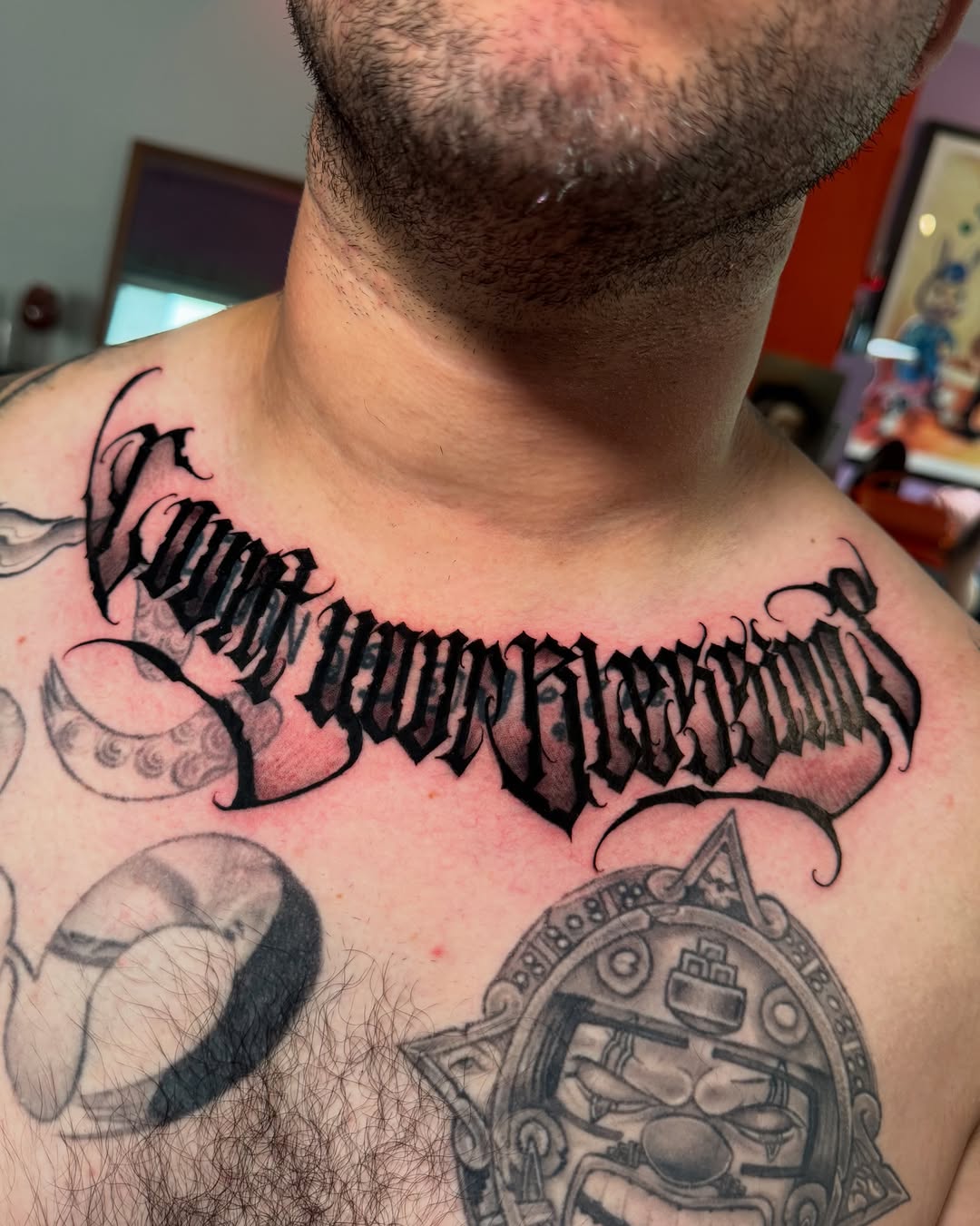 Tattoo by @sionerdcd — lettering_script, blackwork