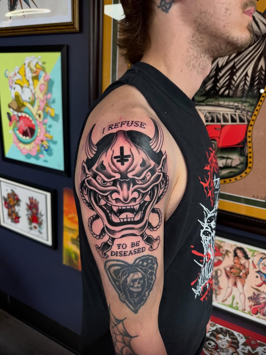 Tattoo by @kolton_tattoos — japanese_irezumi, lettering_script