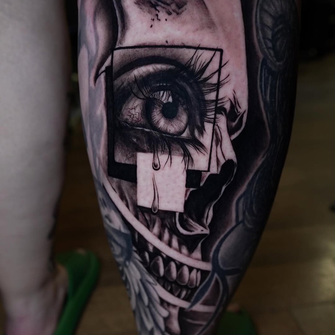 Tattoo by @satchmoe_art — black_and_grey, illustrative