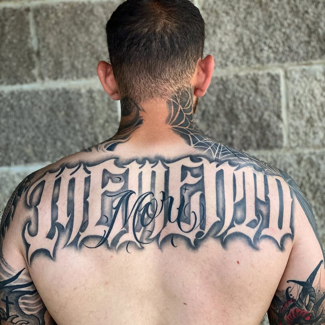 Tattoo by @lexmiranda — chicano, lettering_script