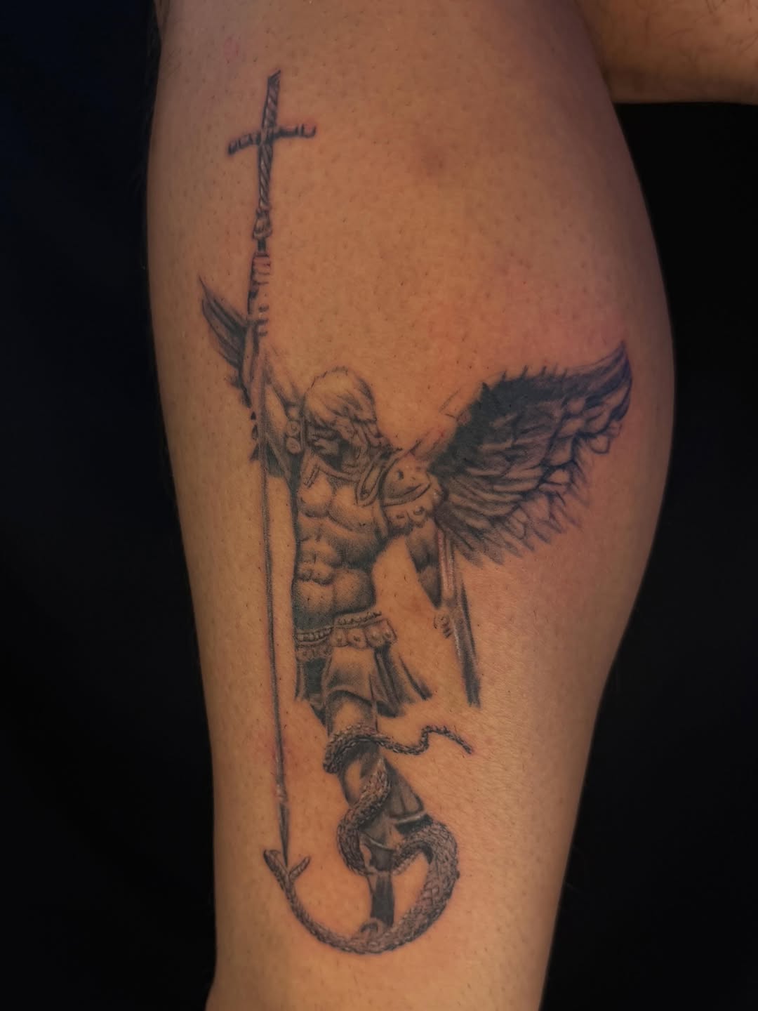 Tattoo by @tofuskintattoo β realism, black_and_grey