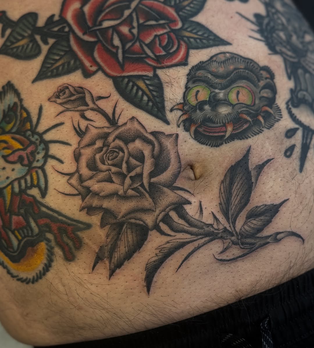 Tattoo by @welpfu β black_and_grey, dotwork