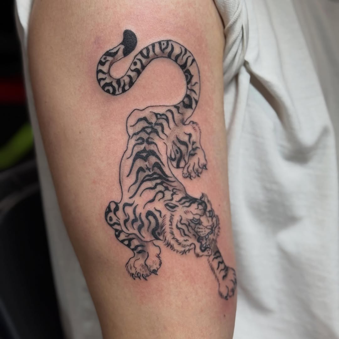 Tattoo by @bellyink_ — japanese_irezumi, black_and_grey