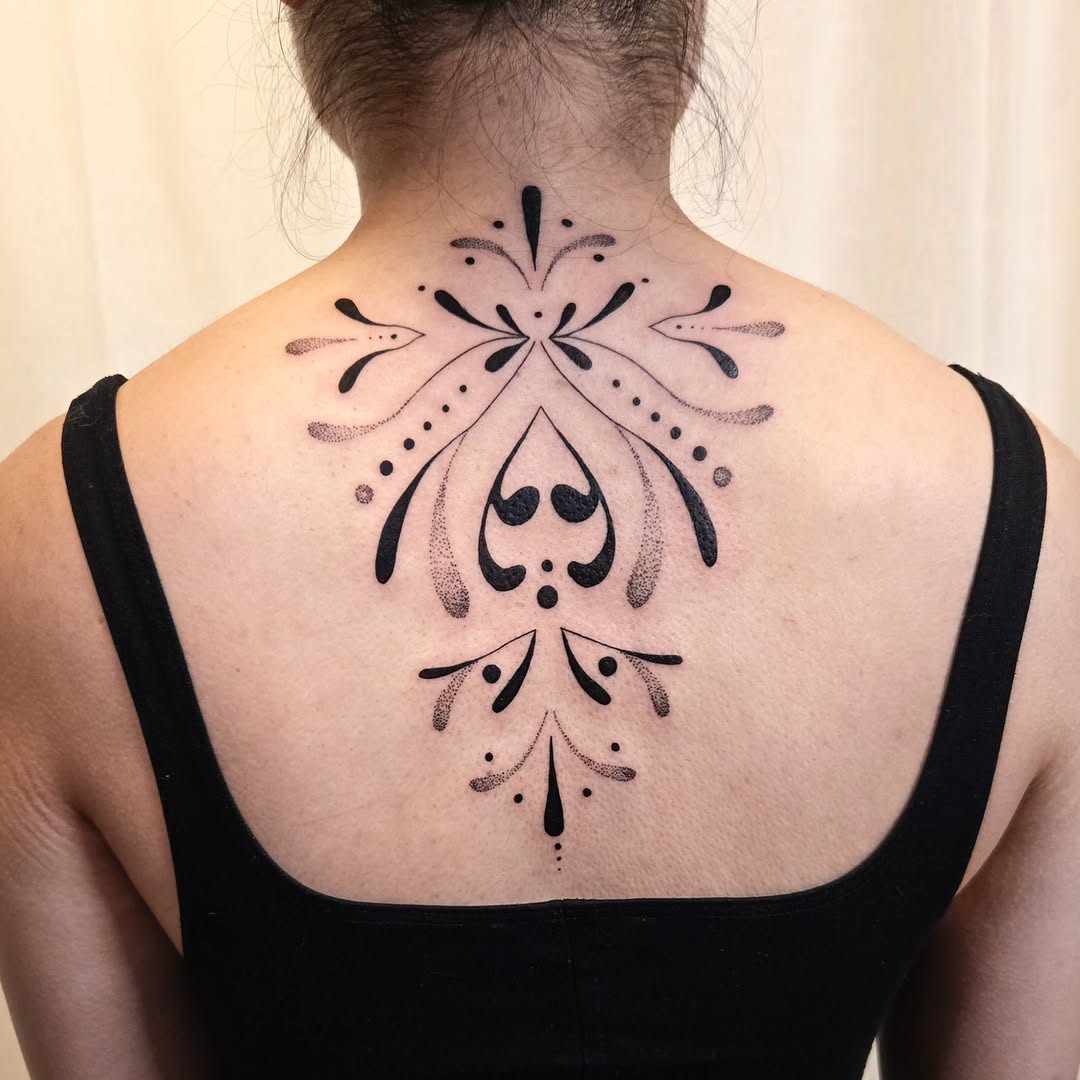 Tattoo by @meditating_ink — dotwork, ornamental