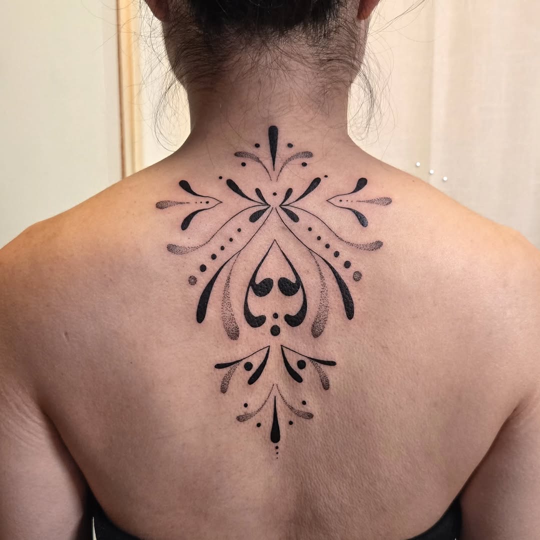 Tattoo by @meditating_ink — dotwork, ornamental