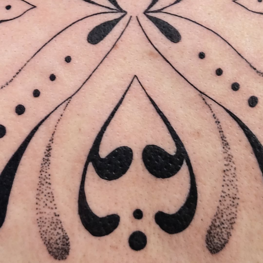 Tattoo by @meditating_ink — geometric, dotwork