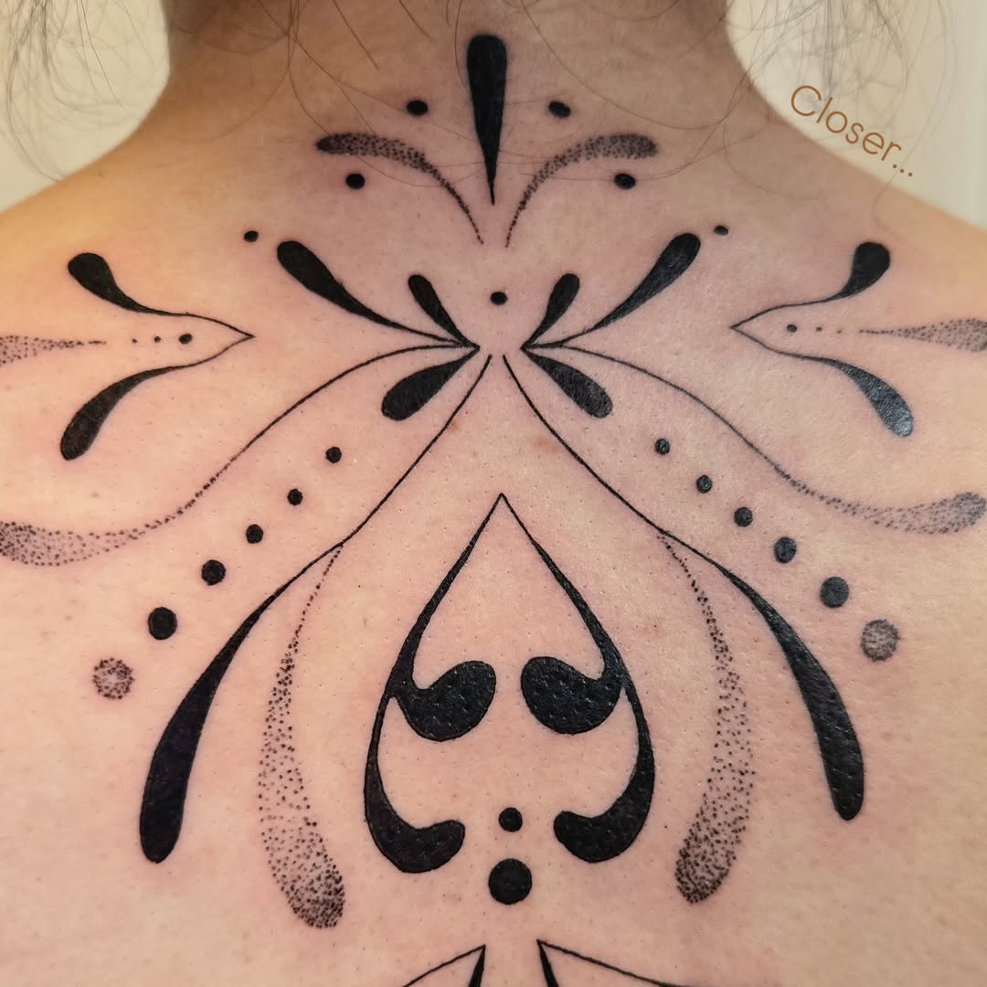 Tattoo by @meditating_ink — geometric, dotwork
