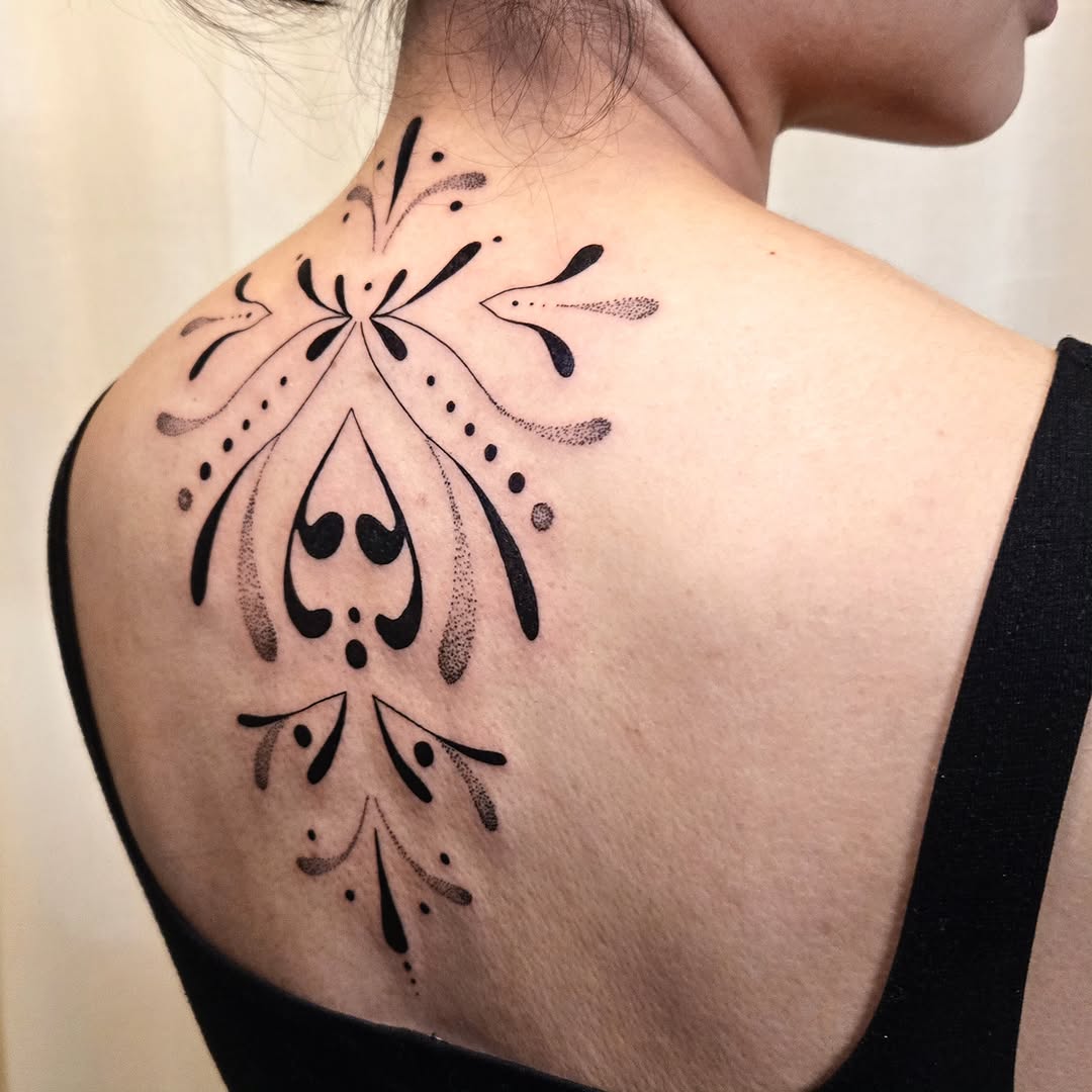 Tattoo by @meditating_ink — dotwork, ornamental