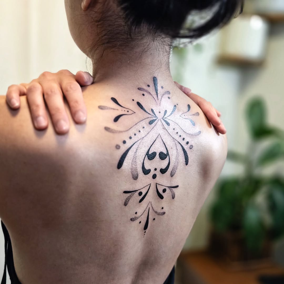 Tattoo by @meditating_ink — dotwork, ornamental