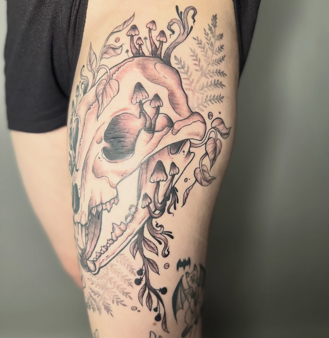 Tattoo by @jbug.ink — black_and_grey, dark_realism