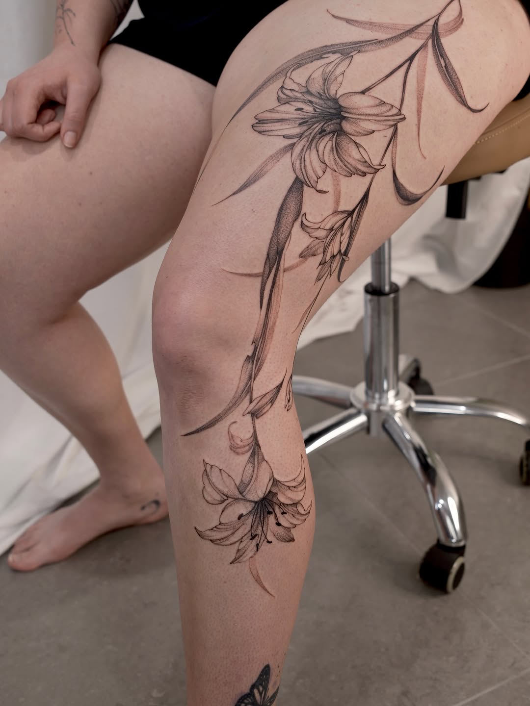 Tattoo by @joyxtattoo — illustrative, black_and_grey
