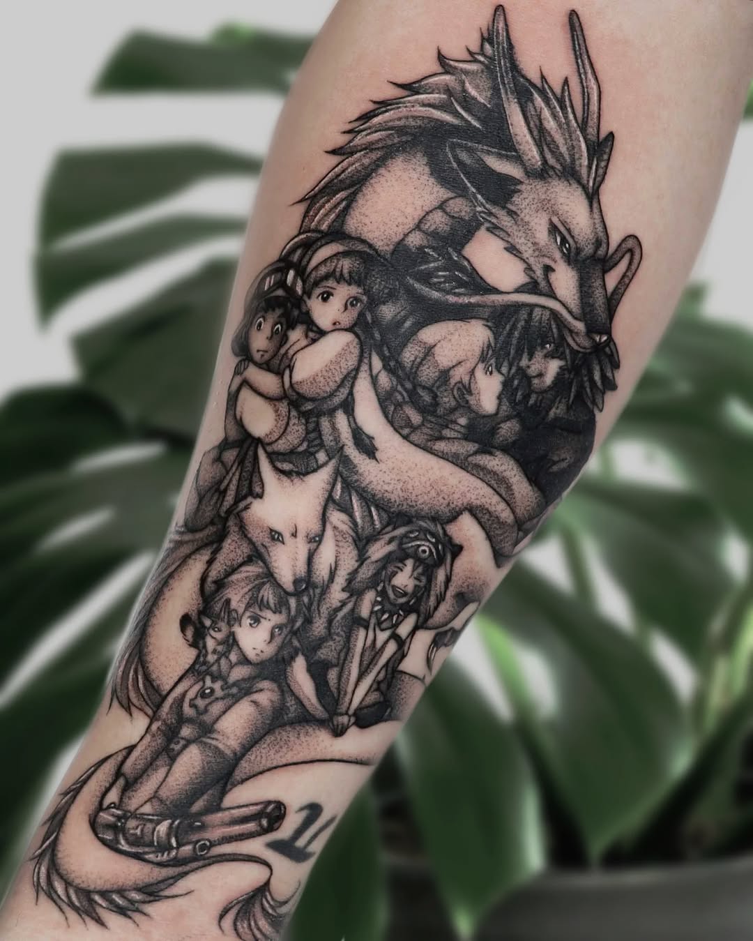 Tattoo by @cats.inks โ anime, dotwork