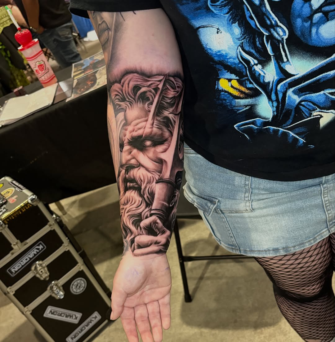 Tattoo by @inkby_vonte — realism, black_and_grey