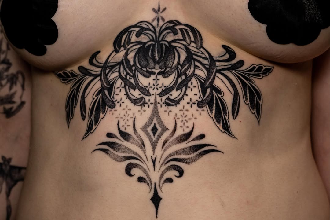 Tattoo by @bluebird.ink β dotwork, ornamental