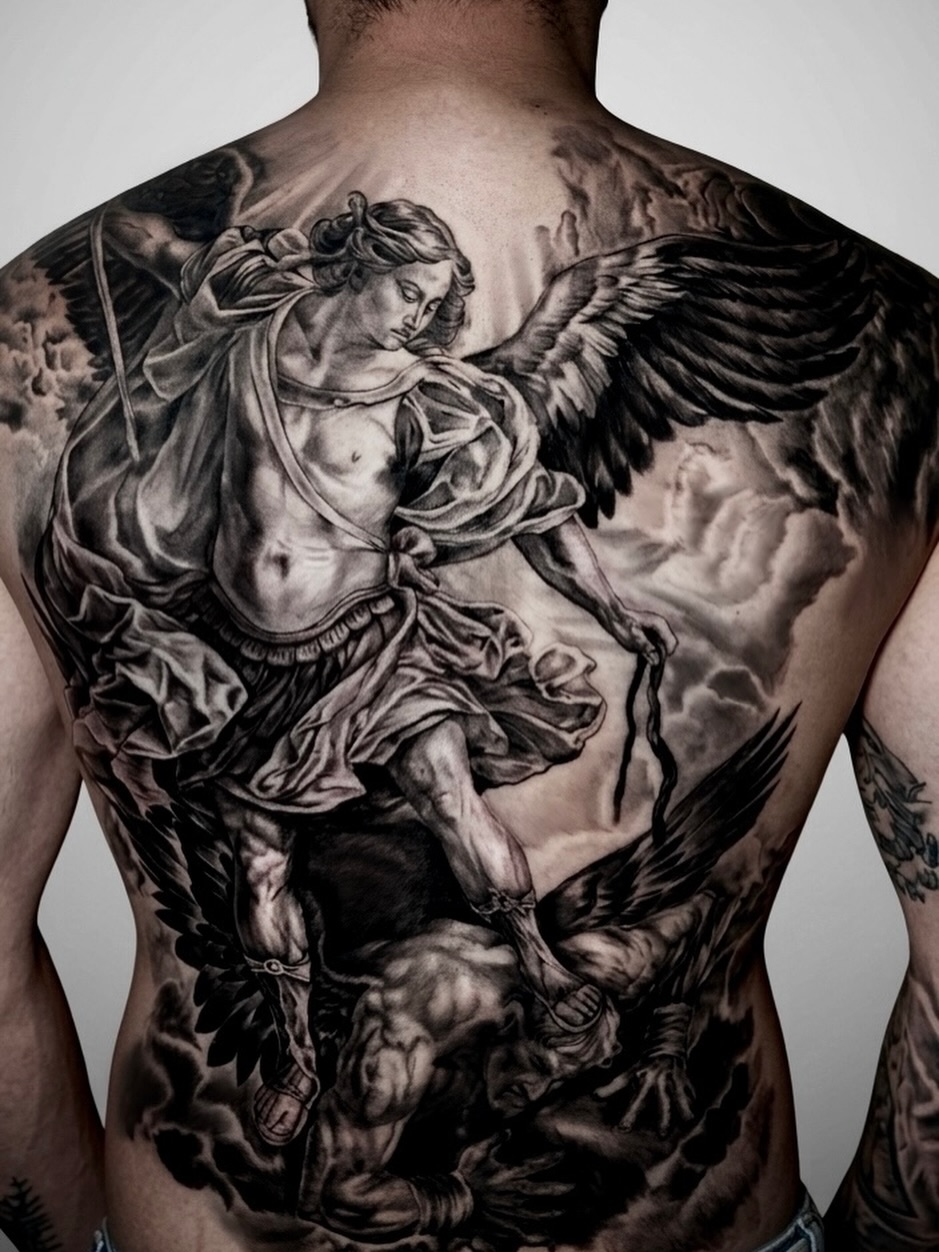 Tattoo by @alberto_marrero___ β realism, black_and_grey