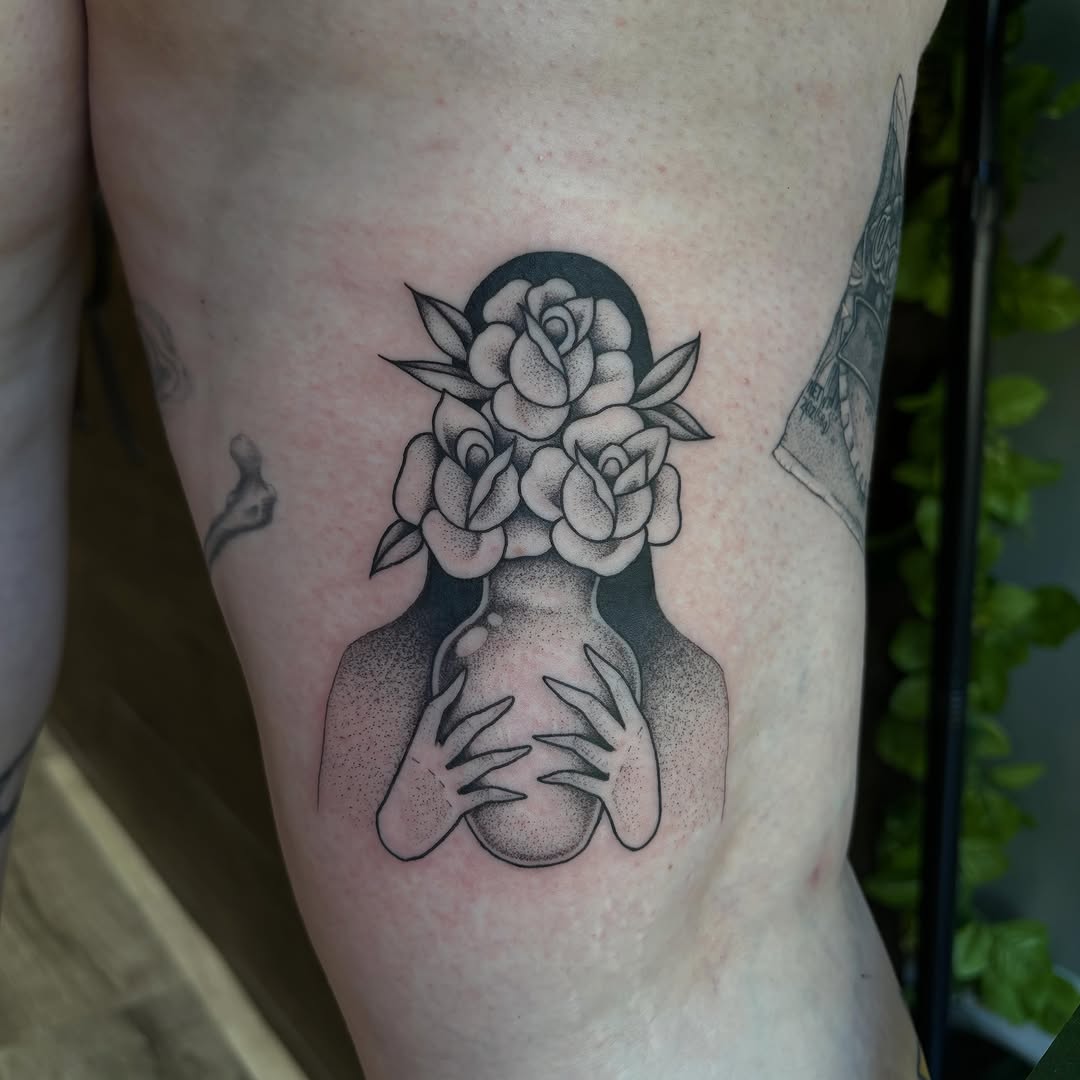 Tattoo by @haileybtats — blackwork