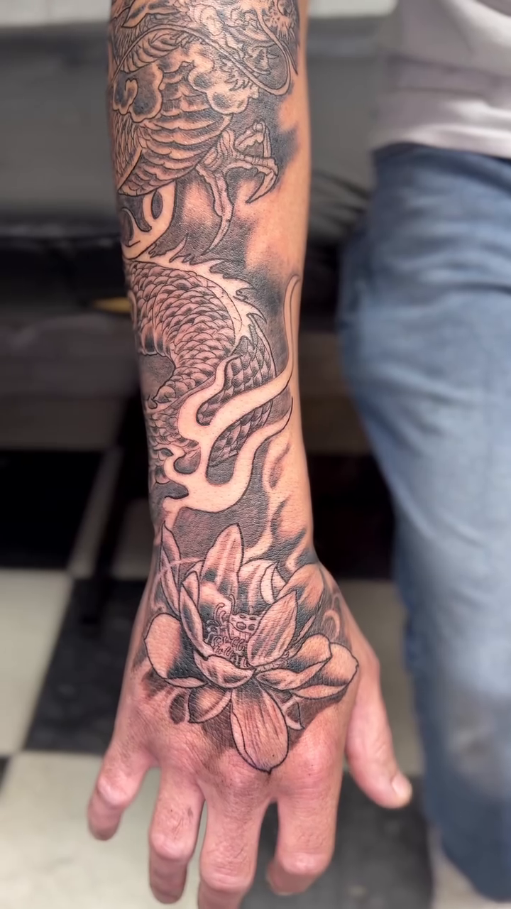 Tattoo by @monkey.d.joel — japanese_irezumi, black_and_grey