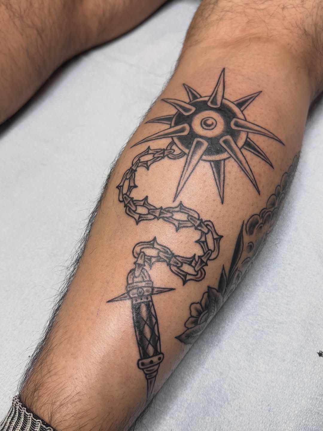 Tattoo by @blackcatcrap — black_and_grey, chicano