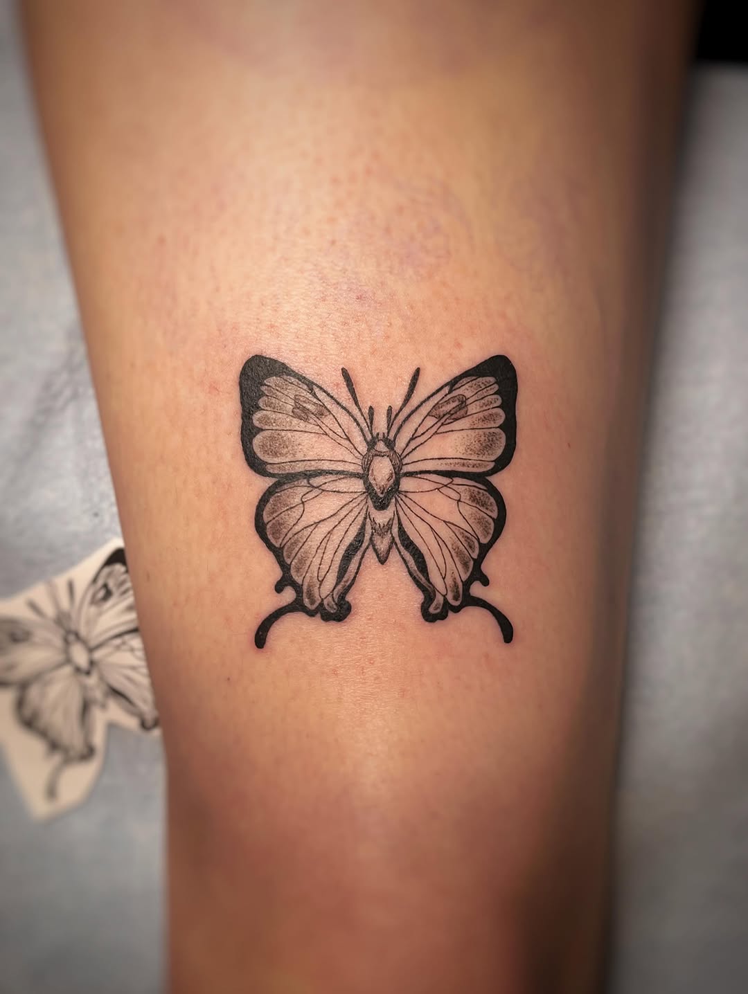 Tattoo by @bai.bai.bunni.tattoos — fine_line, black_and_grey