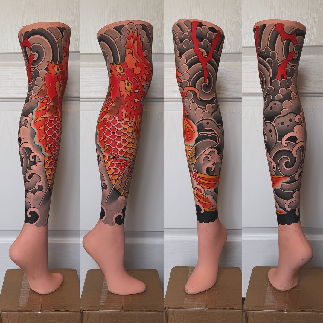 Tattoo by @liztattooer — japanese_irezumi, black_and_grey
