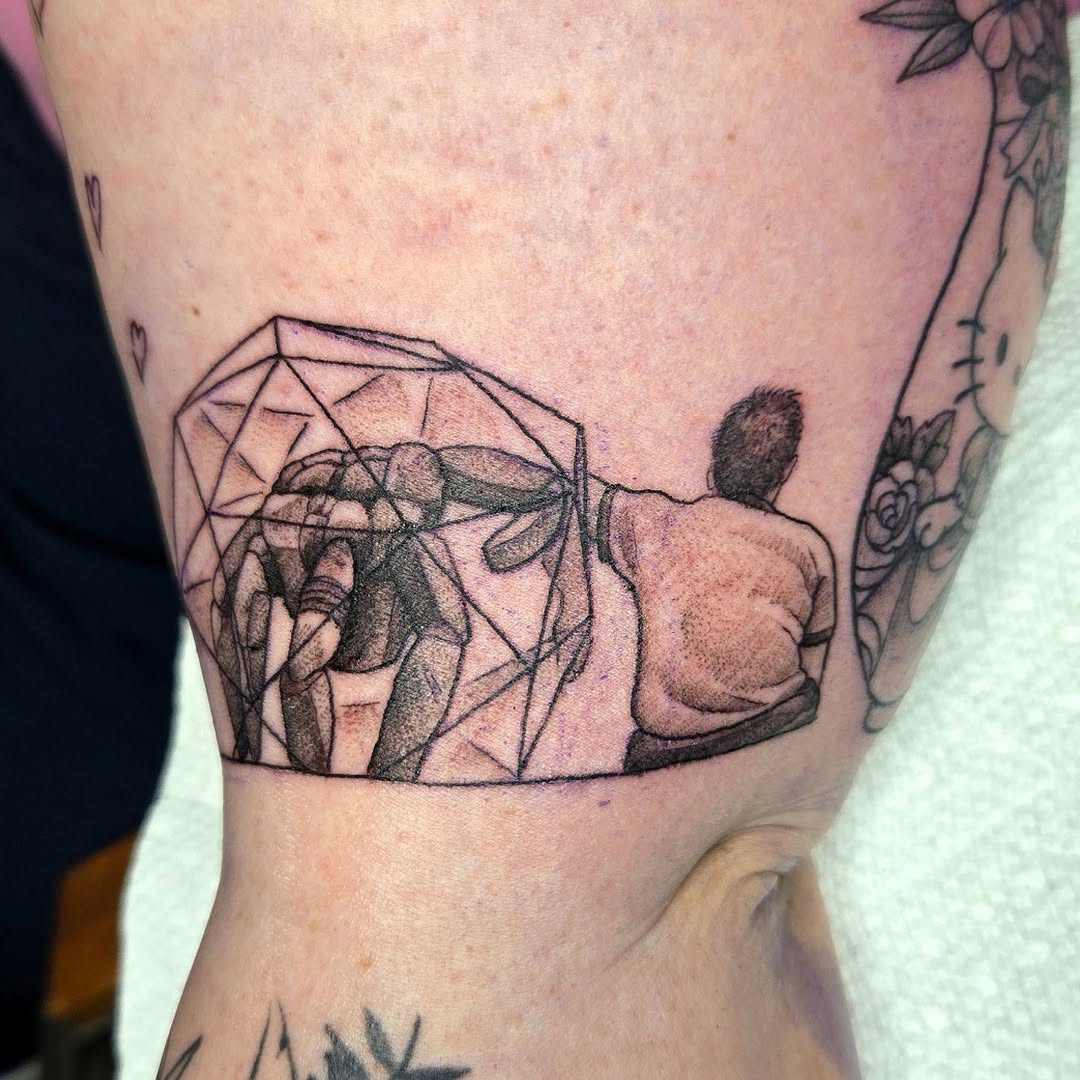 Tattoo by @amhinrichs — black_and_grey