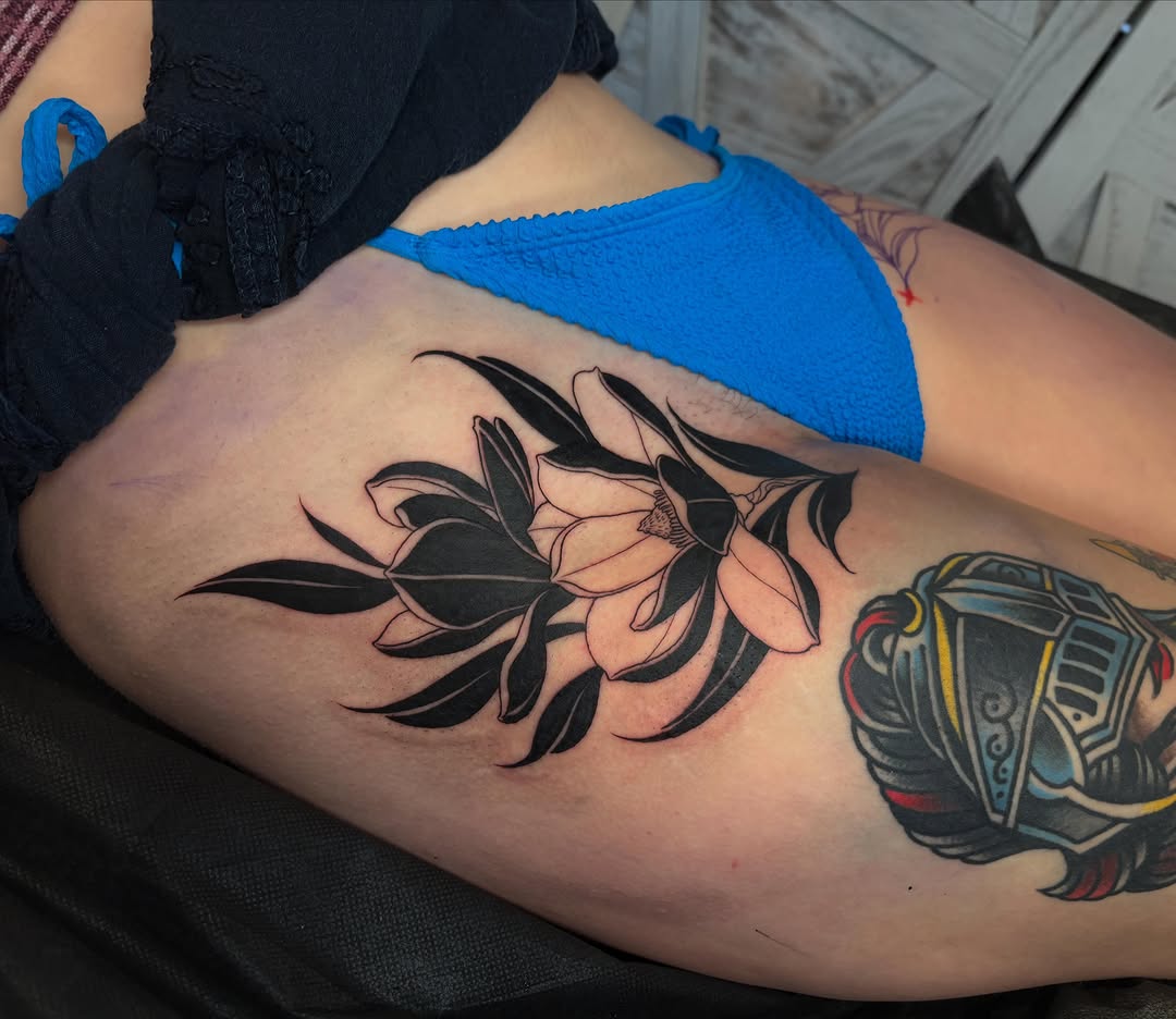 Tattoo by @black.thistle.tattoo — blackwork, black_and_grey