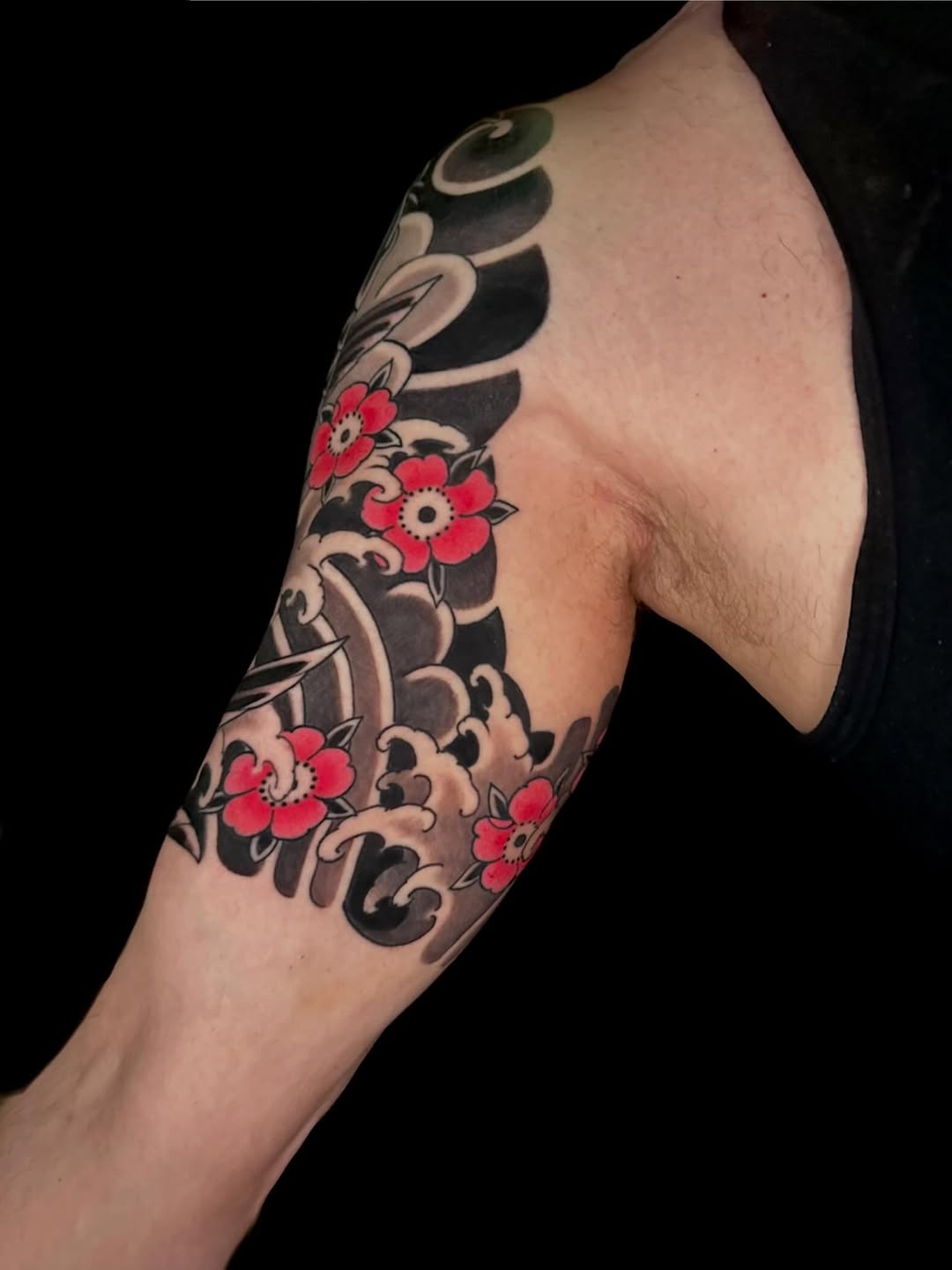 Tattoo by @meanoldtim — japanese_irezumi, american_traditional