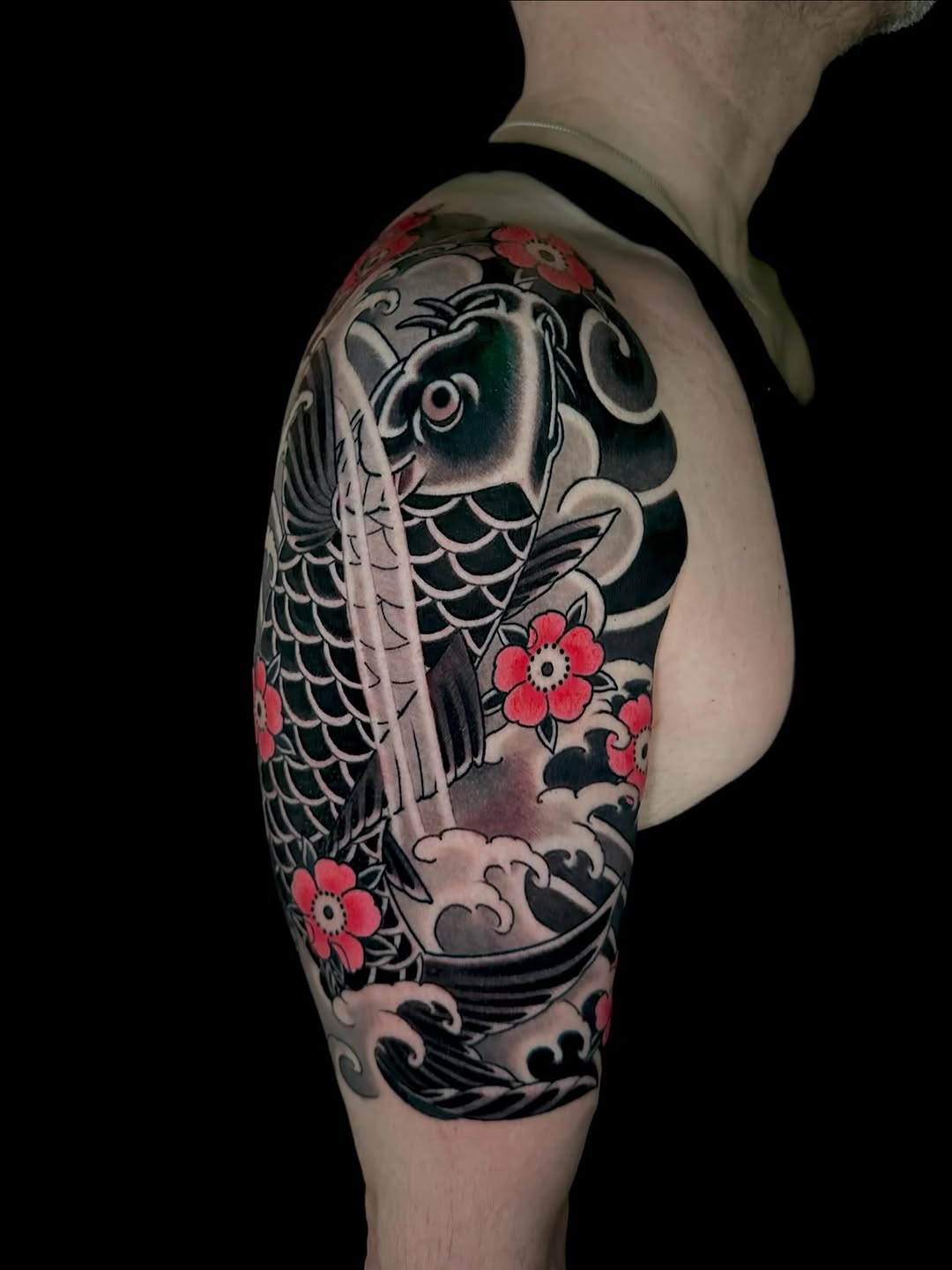Tattoo by @meanoldtim — japanese_irezumi, black_and_grey