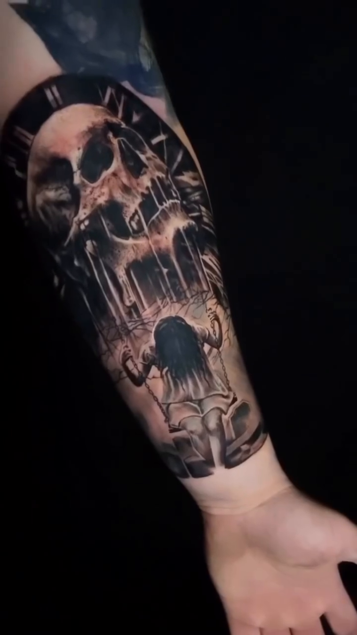 Tattoo by @rock_platinumkoi β dark_realism, black_and_grey