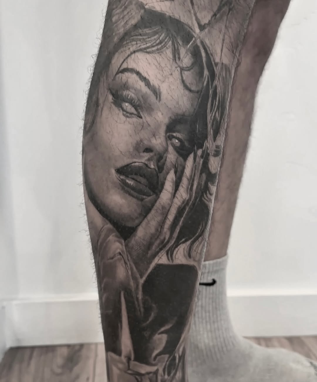 Tattoo by @paigejeantattoos — realism, black_and_grey