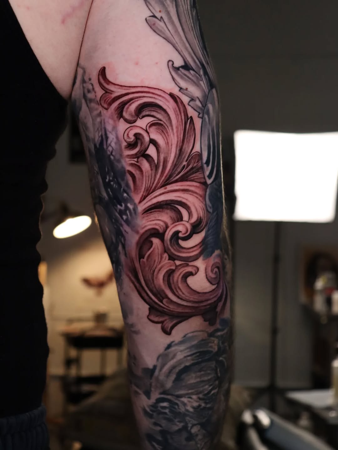 Tattoo by @claudink — black_and_grey, ornamental