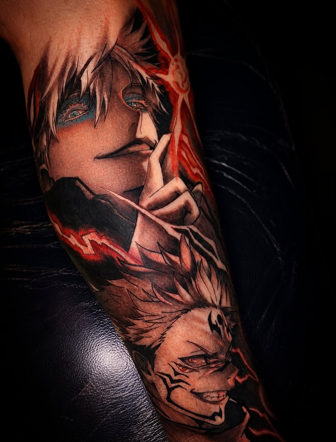 Tattoo by @aidensenpaitatsme — realism, anime