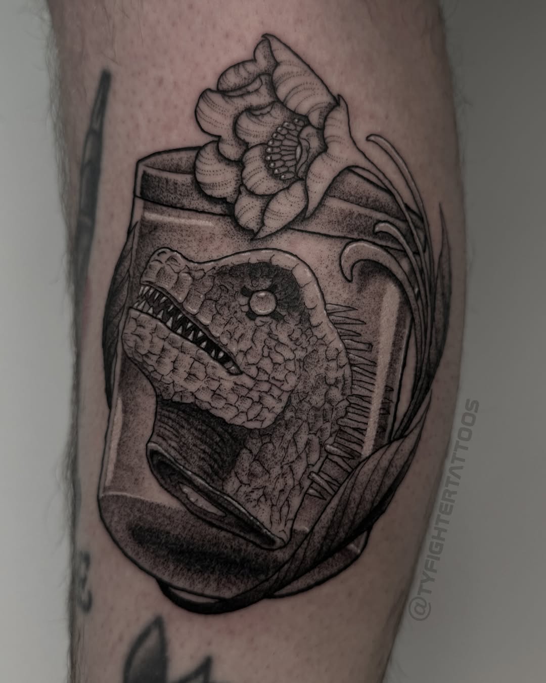 Tattoo by @tyfightertattoos — black_and_grey, realism