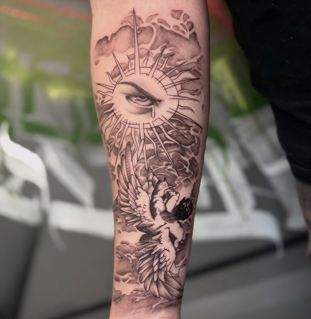 Tattoo by @jesstattooz — black_and_grey, realism