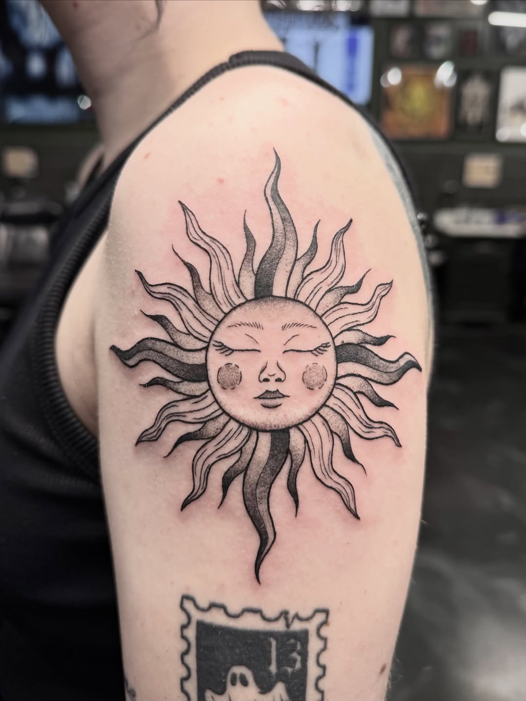 Tattoo by @hardcore.crybaby โ black_and_grey, dotwork