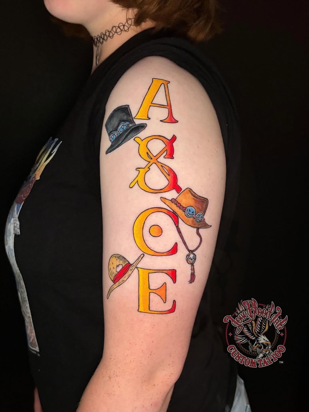 Tattoo by @sparrow_inks — anime, lettering_script