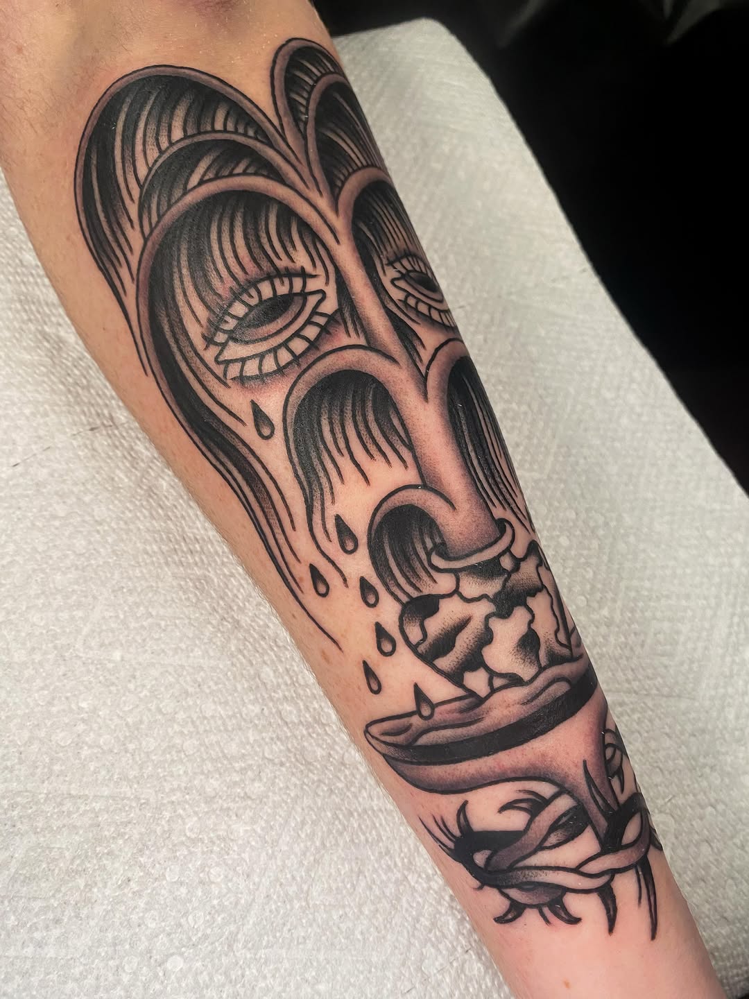 Tattoo by @tattoosbybraddock — black_and_grey, dark_realism